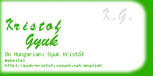 kristof gyuk business card