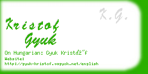 kristof gyuk business card